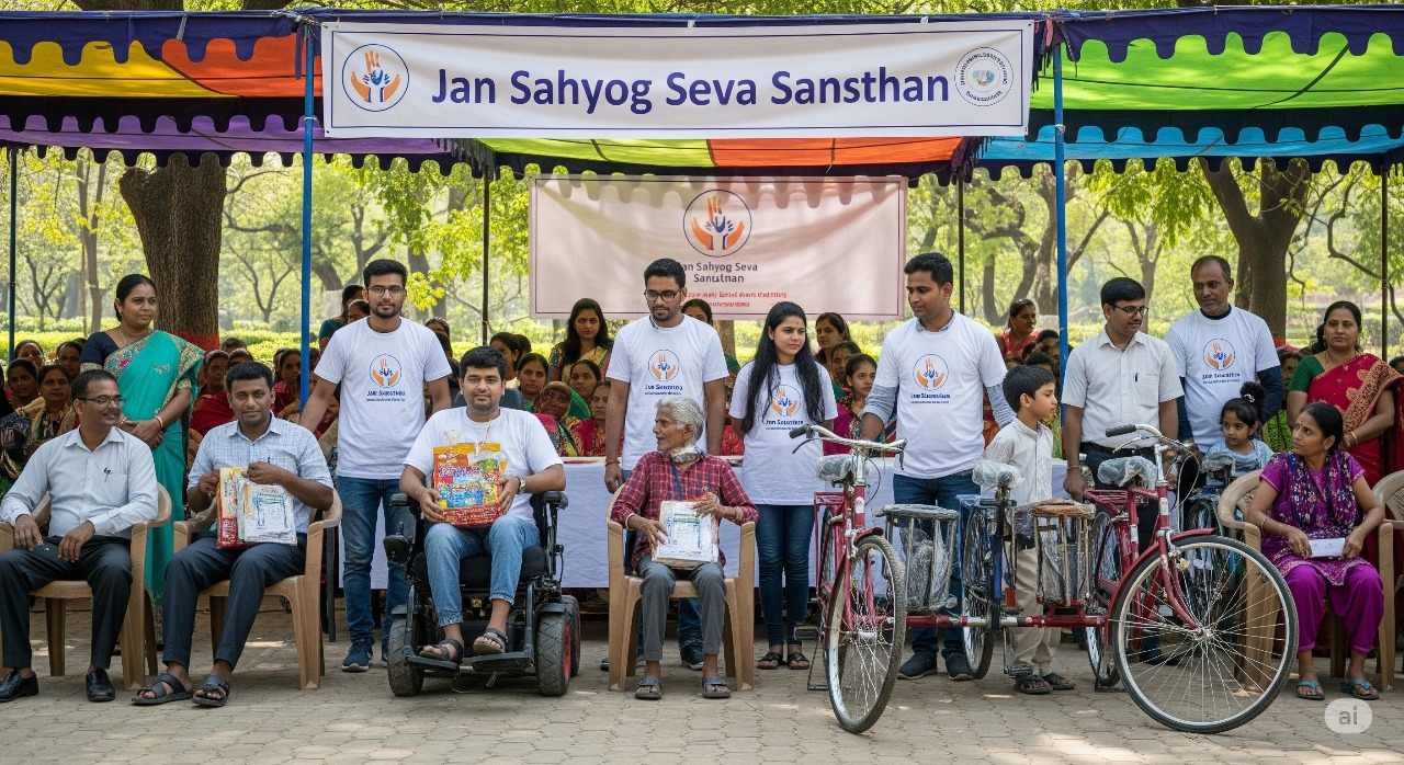  विकलांग लोगों को व्हीलचेयर/साइकिल